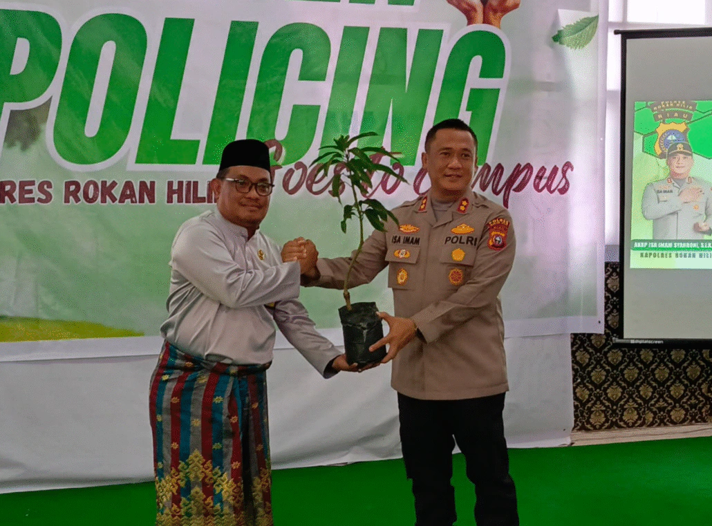 Polres Rokan Hilir Perkuat Sinergi Akademik, Gaungkan ‘Green Policing Goes to Campus’ di Institut Teknologi Rokan Hilir.