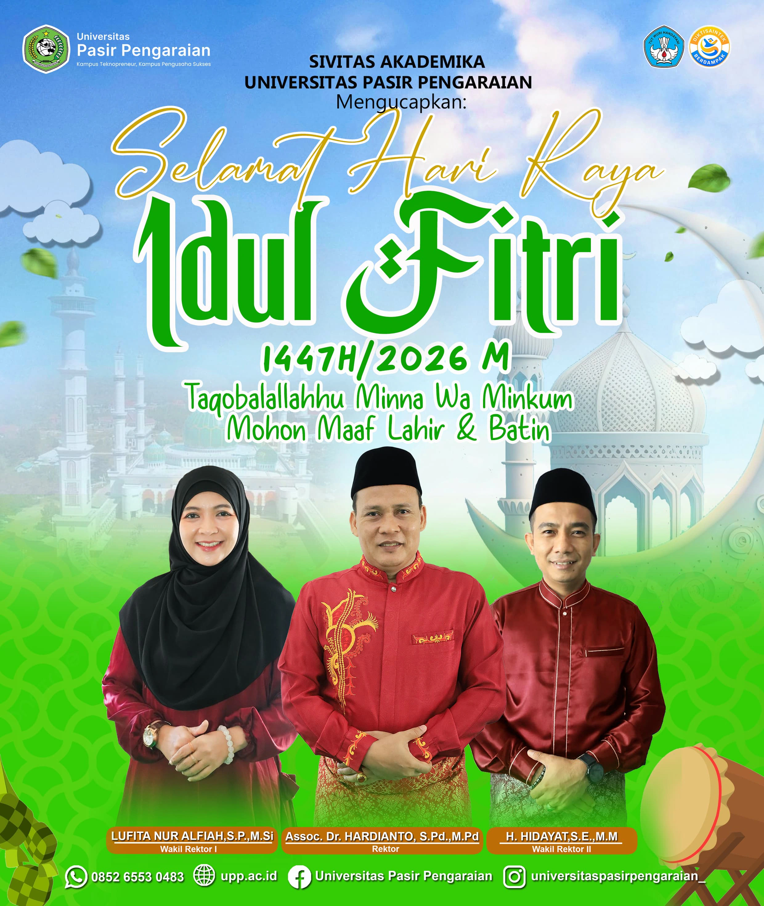 Sivitas Akademika Universitas Pasir Pengaraian Mengucapkan Selamat Hari Raya Idul Fitri 1447 H