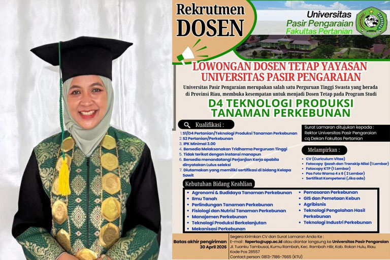 UPP Buka Rekrutmen Dosen Tetap Fakultas Pertanian, Fokus Penguatan SDM Perkebunan