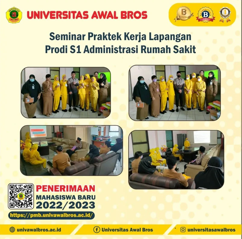 Seminar Praktek Kerja Lapangan Prodi Administrasi Rumah Sakit Fakultas Ilmu Kesehatan Universitas Awal Bros di RSUD Petala Bumi Provinsi Riau.