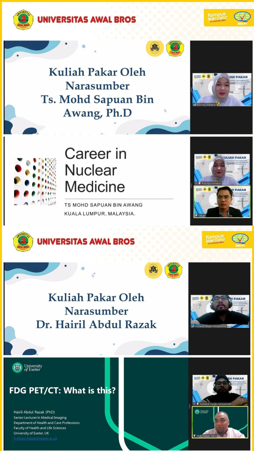 PRODI RADIOLOGI GELAR KULIAH PAKAR DENGAN TEMA "POSITRON EMISSION TOMOGRAPHY (PET) MENGGUNAKAN FLUORODEOXYGLUCOSE (FDG) : INSTRUMENTASI, PROSEDUR & KLINIS"