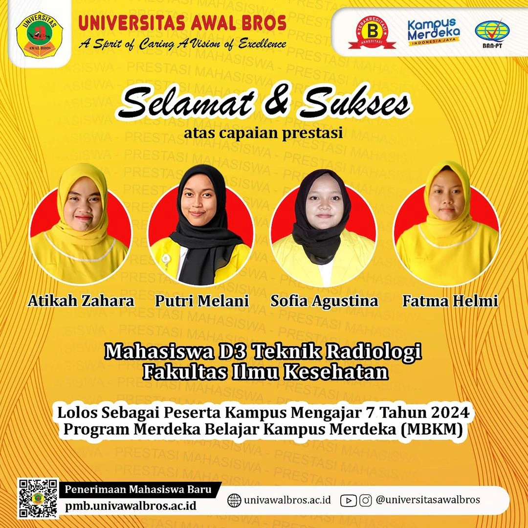 MAHASISWA PRODI D III TEKNIK RADIOLOGI UNIVERSITAS AWAL BROS LOLOS SEBAGAI PESERTA KAMPUS MENGAJAR 7 TAHUN 2024 PROGRAM MBKM.