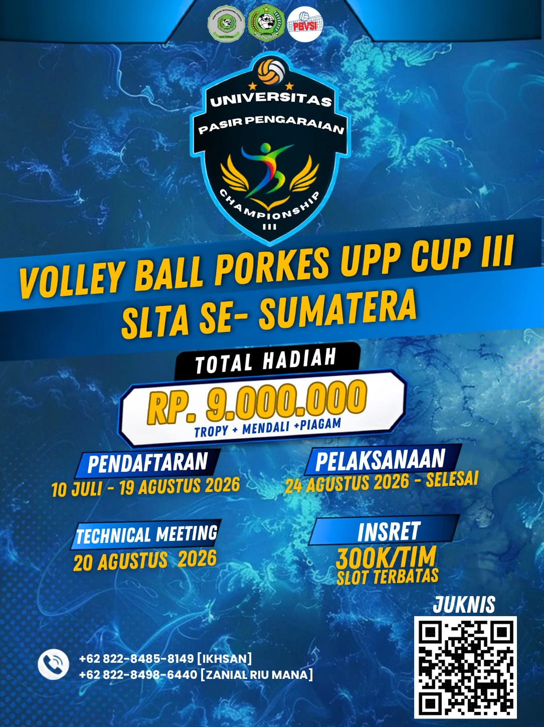 UPP Siap Gelar Turnamen Volley Ball PORKES UPP CUP III Tingkat SLTA Se-Sumatera
