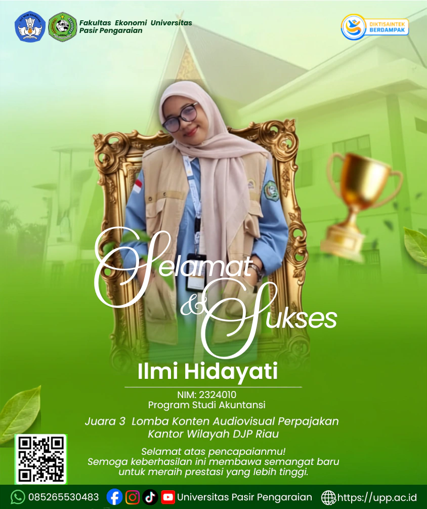 Mahasiswa Akuntansi FE UPP Raih Juara 3 Lomba Konten Audiovisual Perpajakan Kanwil DJP Riau