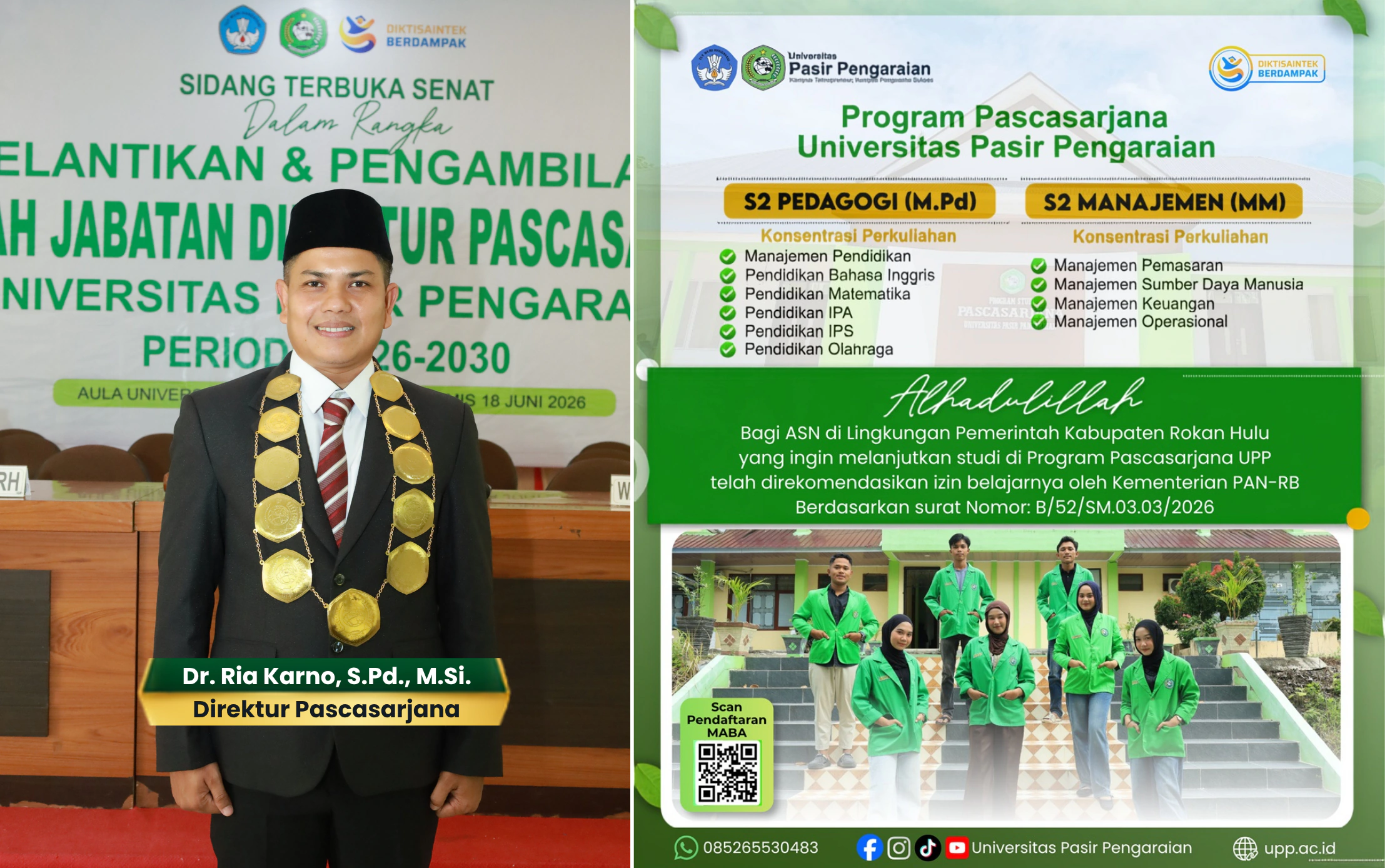 Kabar Gembira bagi ASN Rokan Hulu, Kementerian PAN-RB Rekomendasikan Izin Belajar Pascasarjana di Universitas Pasir Pengaraian