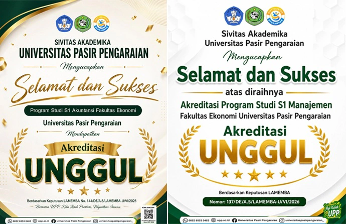 Dua Program Studi Fakultas Ekonomi UPP terakreditasi “UNGGUL”, Perkuat Komitmen Cetak Lulusan Berdaya Saing Nasional