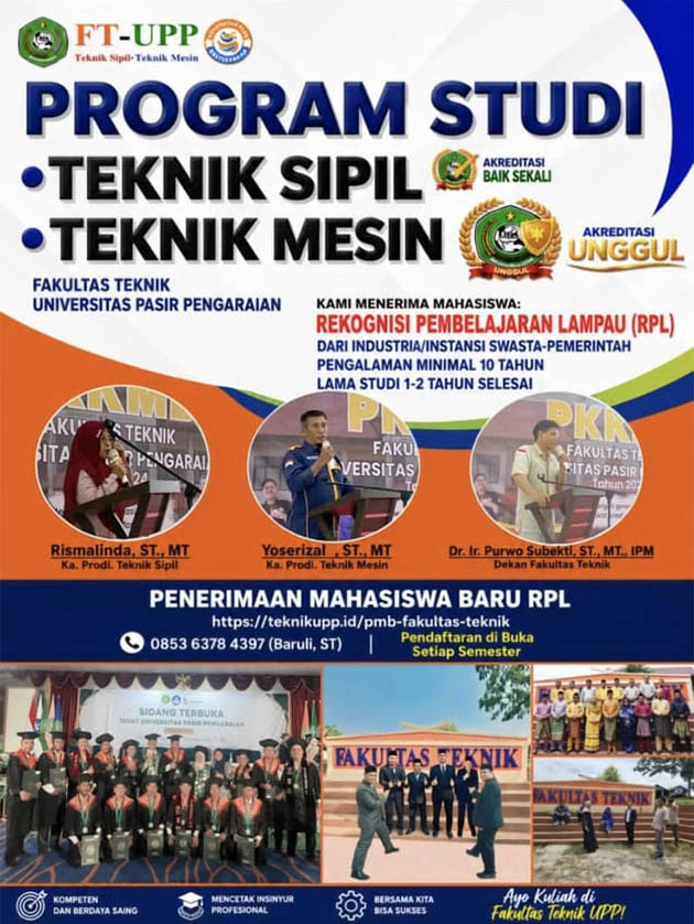 Fakultas Teknik UPP Buka Program RPL: Kuliah Cepat 1–2 Tahun untuk Praktisi Berpengalaman
