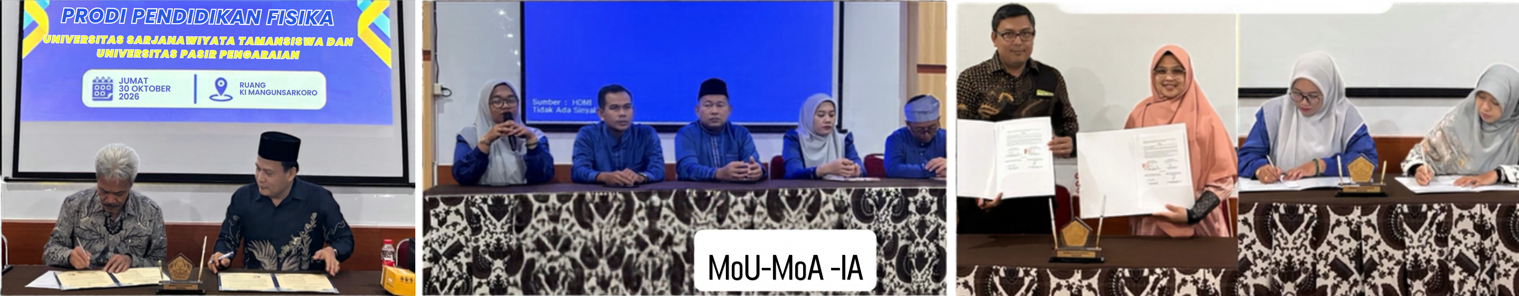 Perkuat Mutu Tridharma, Prodi Pendidikan Fisika FKIP UPP dan UST Yogyakarta Teken MoU, MoA, serta IA